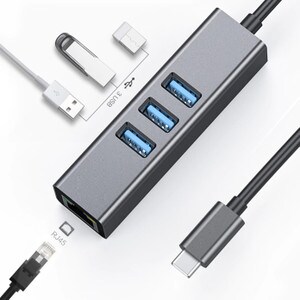 USB-C, hub, Ethernet Adapter, Black